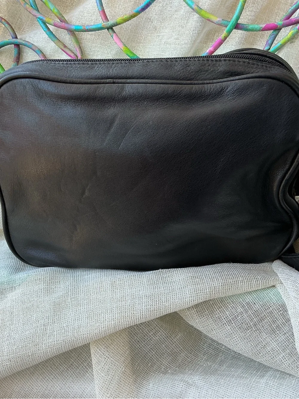 Donna Karan structured leather